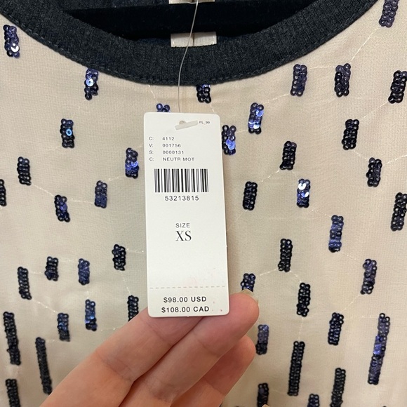 Anthropologie Tiny sequin tank top new with tags XS date night office - Picture 8 of 11